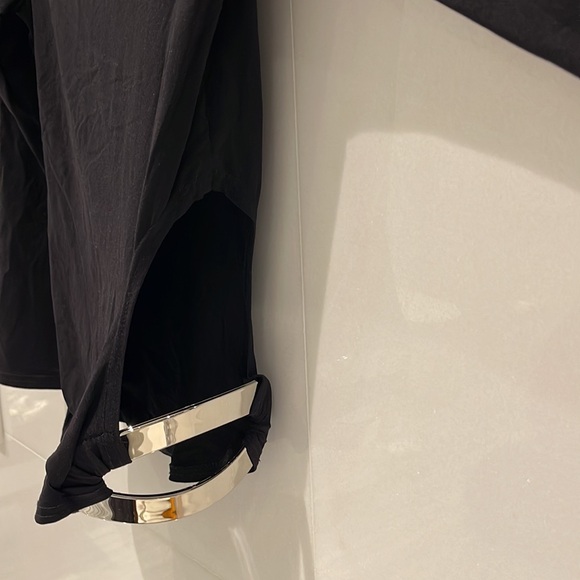 Vintage Black Top with Metal Buckle and Opening on Side - Picture 5 of 5